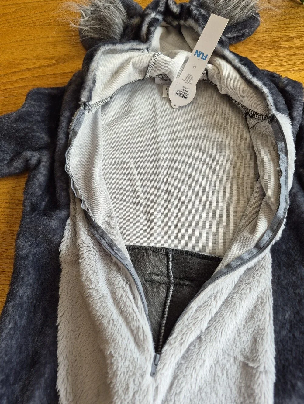 Fun Costumes Kids Halloween Costume Koala Bear Gray Faux Fur Jumpsuit Large
